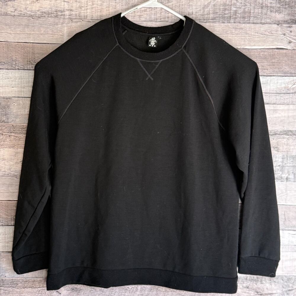 Woolx Mens Merino Wool Blend Sweater Sweatshirt XL Black Outdoors Stretch
